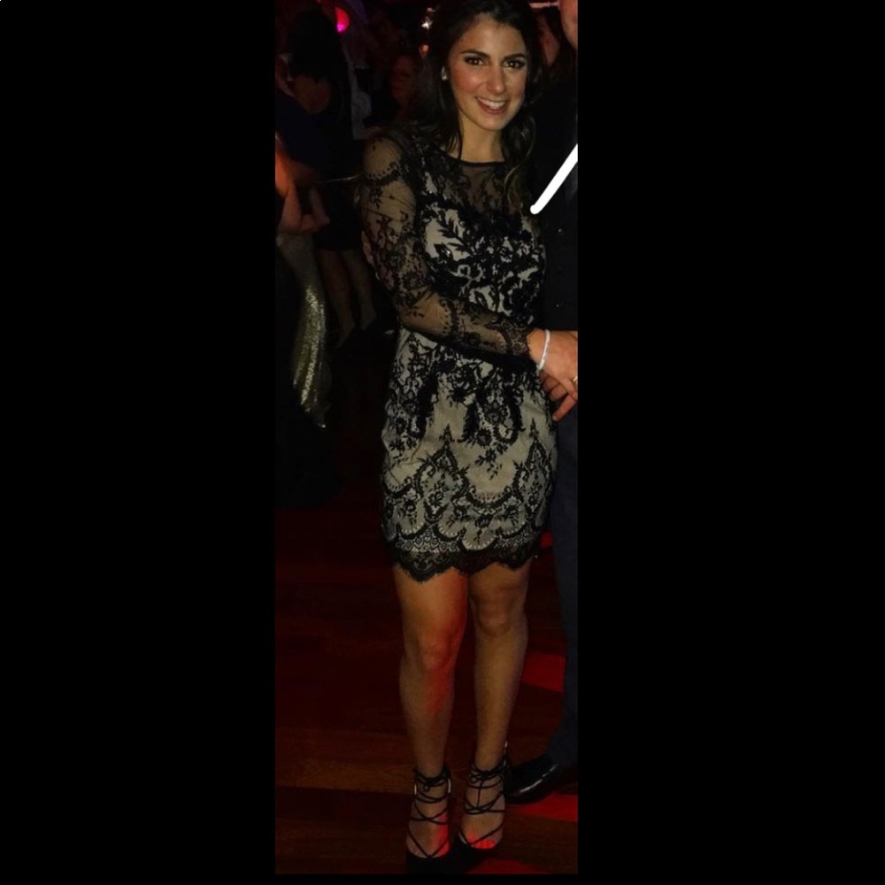 Lace & nude sequin dress